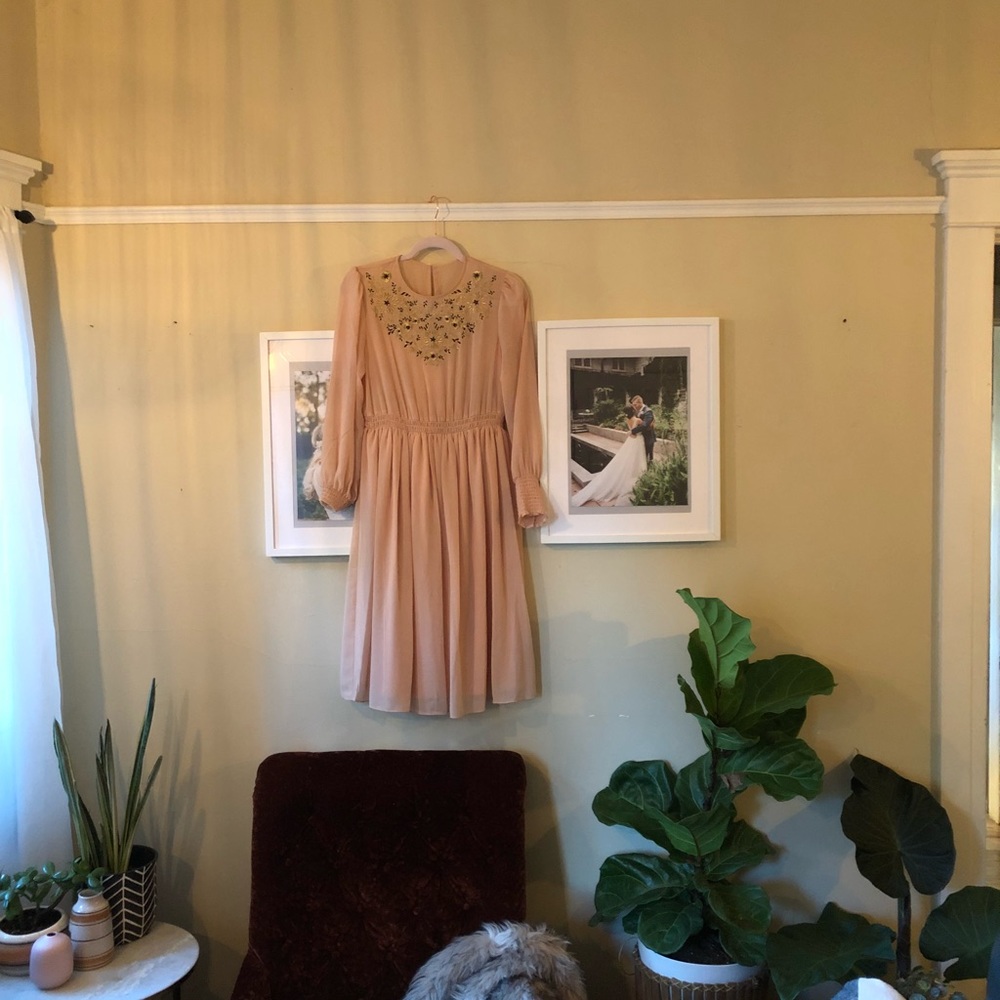SOLD NWOT Nanette Lepore Blush Chiffon Embroidery